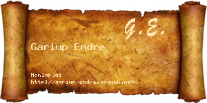 Gariup Endre névjegykártya